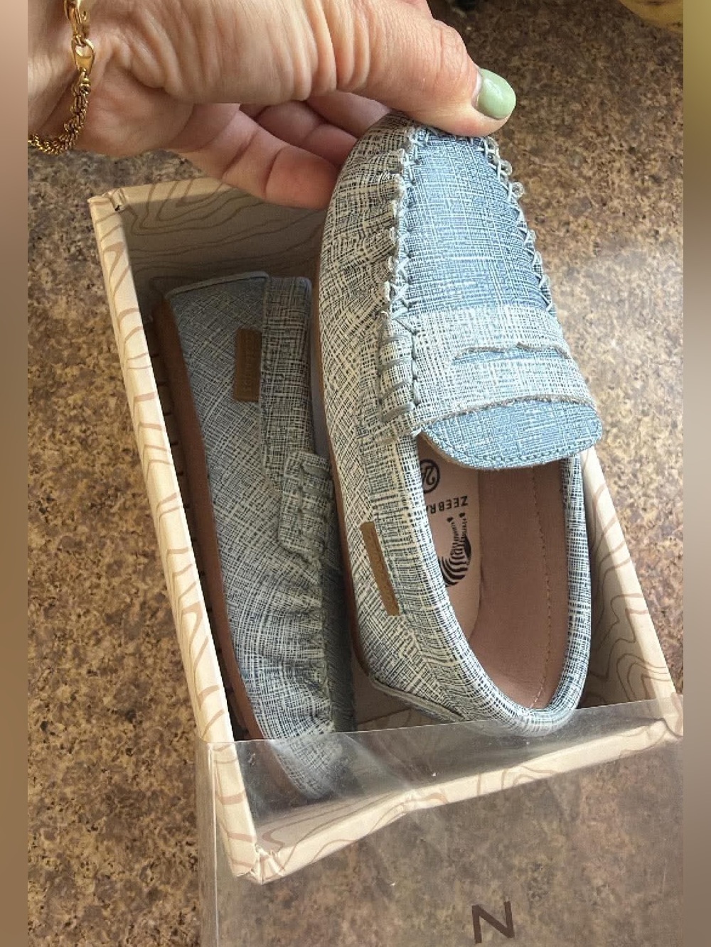 Kids Light Blue Moccasin Loafers - Comfortable Slip-On Shoes